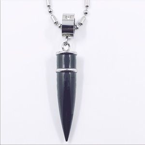 STAINLESS STEEL BULLET PENDANT NECKLACE